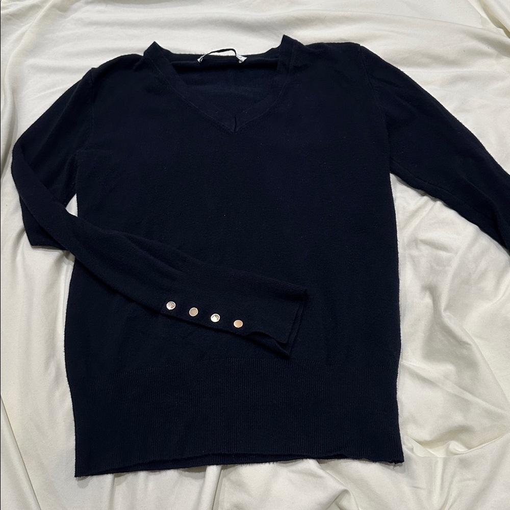 Zara Classic Black V-Neck Sweater